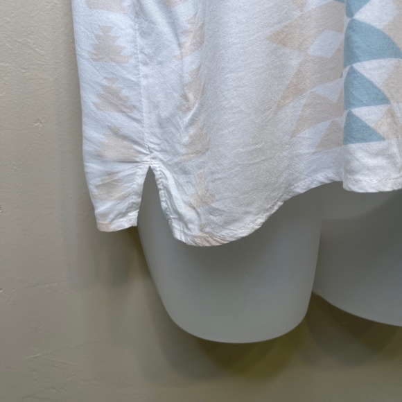 Pendleton | Juniper Seafoam Aztec Tribal Heritage Soft Thin Lightweight Boxy Top - Picture 8 of 11